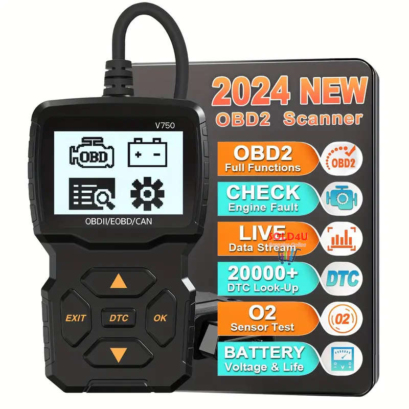 Scanners OBD2 Scanner Diagnostic Tool Car Since 1996 V750 2.4 inch
